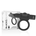 Black&Silver Cameron - elastyczny pierścień intymny z wibracją USB czarny