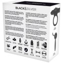 Black&Silver Cameron - elastyczny pierścień intymny z wibracją USB czarny