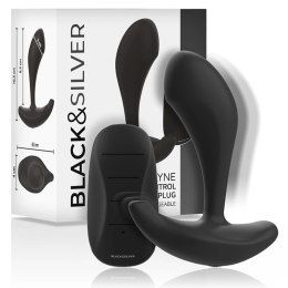 Black&Silver Dwayne silikonowy korek zdalnie sterowany IPX6 czarny