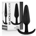 Black&Silver Kael silikonowy stymulator analny z ergonomicznym uchwytem, średni