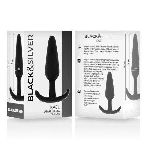 Black&Silver Kael silikonowy stymulator analny z ergonomicznym uchwytem, średni