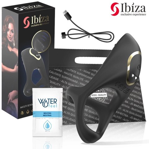 Ibiza Multisensoryczny Pierścień Wibrujący IPX7, 10 Trybow, Czarny