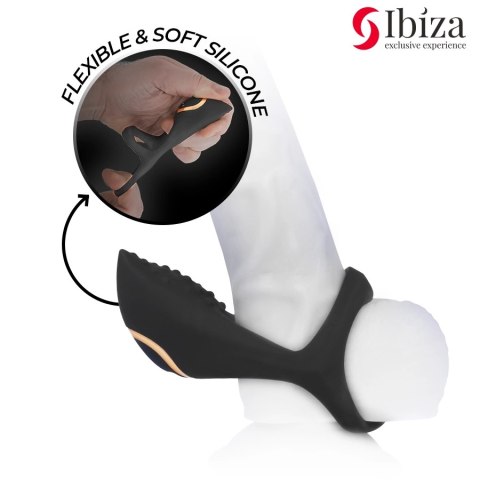 Ibiza Multisensoryczny Pierścień Wibrujący IPX7, 10 Trybow, Czarny