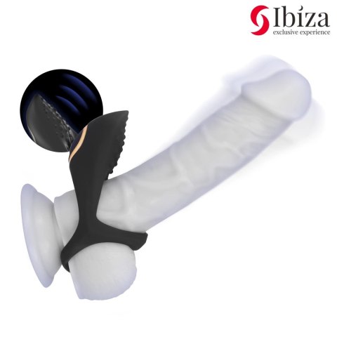 Ibiza Multisensoryczny Pierścień Wibrujący IPX7, 10 Trybow, Czarny