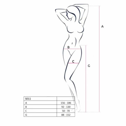 Passion S011 Bielizna typu Strip Pants biała, siateczkowa, elastyczna One Size
