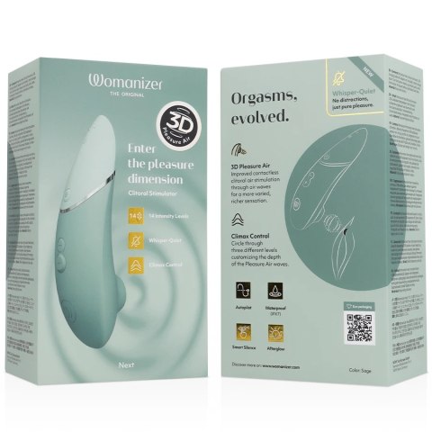 Womanizer Next Sage - Intymny stymulator powietrzny 3D, 14 poziomow, IPX7