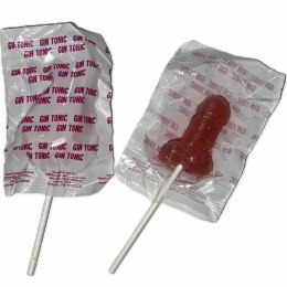Diverty Sex Lizak Gin & Tonic Truskawkowy 10% Alk. 5cm 13g Jasnorożowy