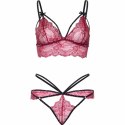 Leg Avenue 81623 Komplet Bralette i Stringi Bordowy L, koronka
