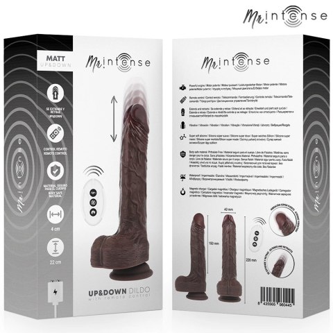 MR INTENSE Matt - Model z ruchem wertykalnym, pilot, silikon 22 cm szary