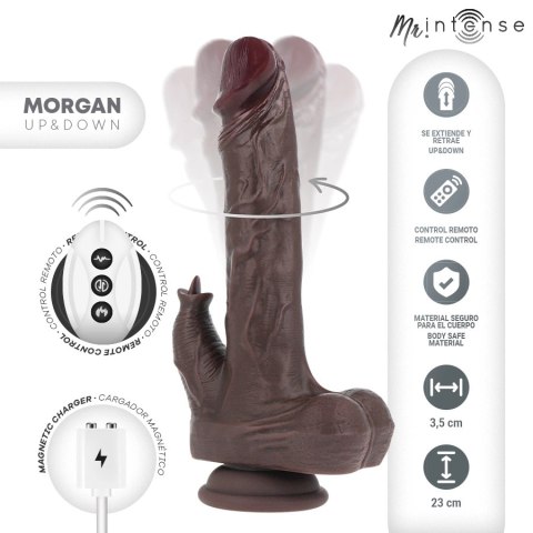 MR INTENSE Morgan - model dynamiczny z pilotem, silikonowy 23 cm, czarny