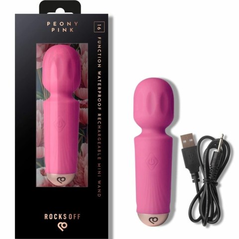 Rocks-Off Peony Mini Rożdżka 16 Trybow USB Rożowa 11,5cm
