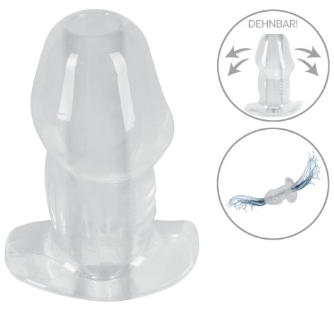 ANOS Tunnel Plug Transparent - anatomiczny korek z otworem 10,2 cm