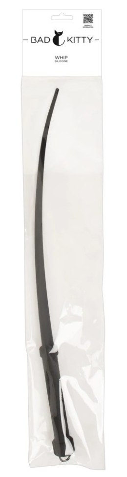 Bad Kitty Whip Silicone - czarny bat silikonowy 60 cm, ergonomiczny uchwyt