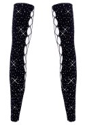 Cottelli ACCESSOIRES Rękawy Gauntlet Czarny z Kryształkami S-L