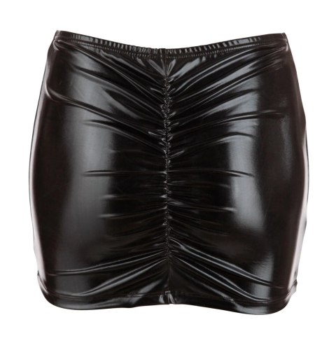 Cottelli Collection Mini Skirt czarna XL z falbaną wetlook