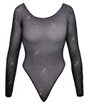Cottelli Fantasy Body Glitter S-L czarny siateczkowy z kryształkami
