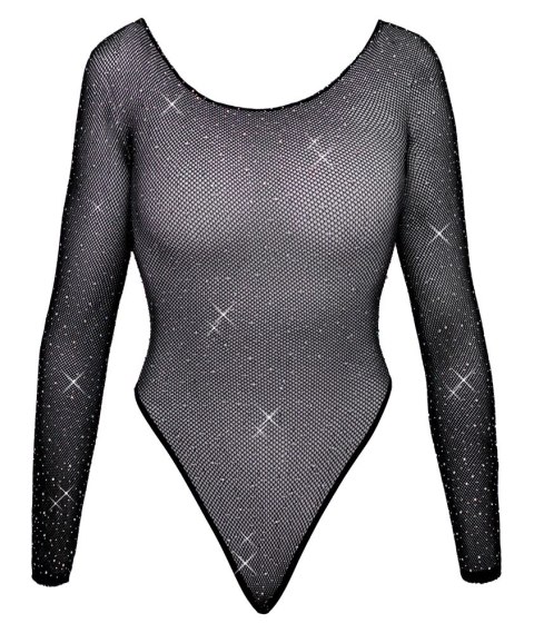 Cottelli Fantasy Body Glitter S-L czarny siateczkowy z kryształkami