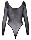 Cottelli Fantasy Body Glitter S-L czarny siateczkowy z kryształkami