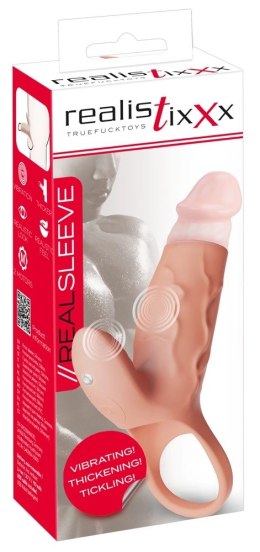 Realistixxx Real Sleeve Clit S - silikonowa nakładka wibrująca z pierścieniem
