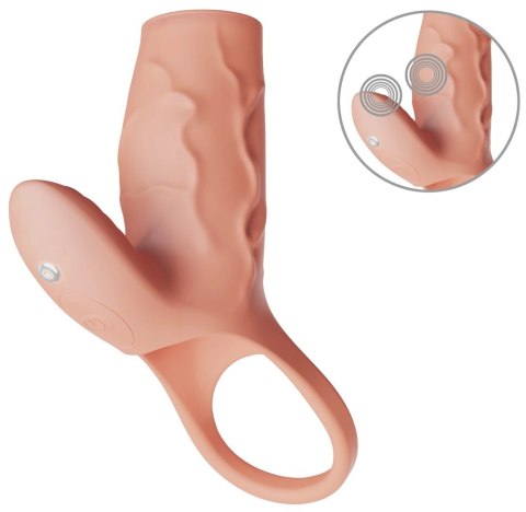 Realistixxx Real Sleeve Clit S - silikonowa nakładka wibrująca z pierścieniem