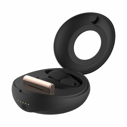 Rosy Gold C-Shape Black - bezprzewodowy masażer z etui ładowania