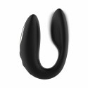 Rosy Gold C-Shape Black - bezprzewodowy masażer z etui ładowania
