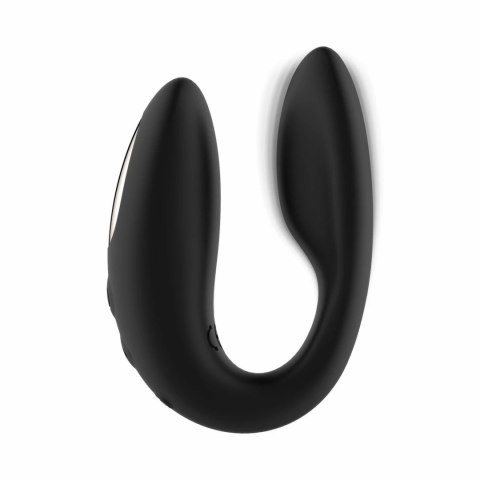 Rosy Gold C-Shape Black - bezprzewodowy masażer z etui ładowania