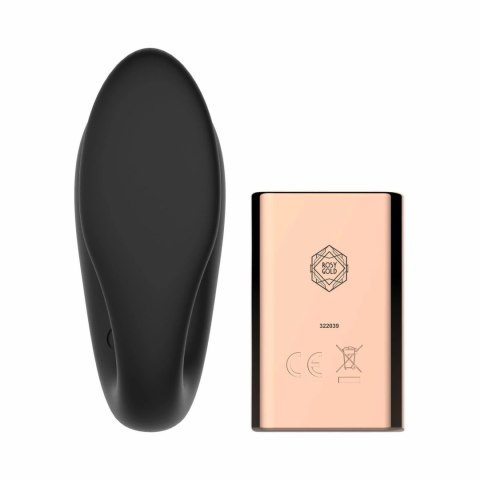 Rosy Gold C-Shape Black - bezprzewodowy masażer z etui ładowania
