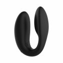 Rosy Gold C-Shape Black - bezprzewodowy masażer z etui ładowania