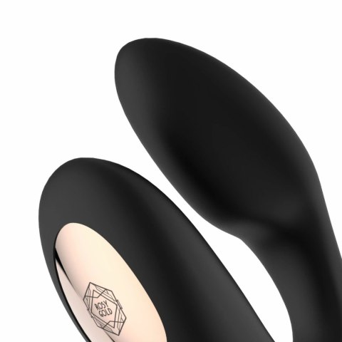 Rosy Gold C-Shape Black - bezprzewodowy masażer z etui ładowania