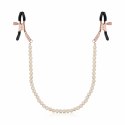 Rosy Gold Pearls - Regulowane klamry z dekoracyjnym łańcuszkiem