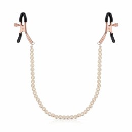 Rosy Gold Pearls - Regulowane klamry z dekoracyjnym łańcuszkiem