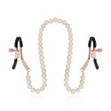 Rosy Gold Pearls - Regulowane klamry z dekoracyjnym łańcuszkiem