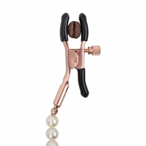 Rosy Gold Pearls - Regulowane klamry z dekoracyjnym łańcuszkiem