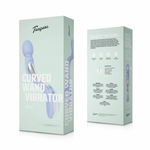 Teazers Curved Wand masażer silikonowy fioletowy USB wodoodporny