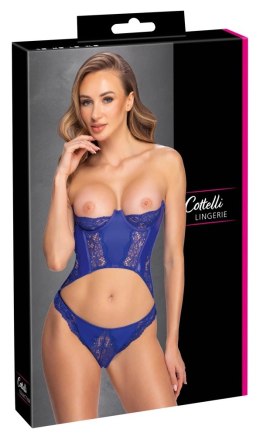 Cottelli Lingerie Royal Blue - Gorset bez ramiączek z koronką M