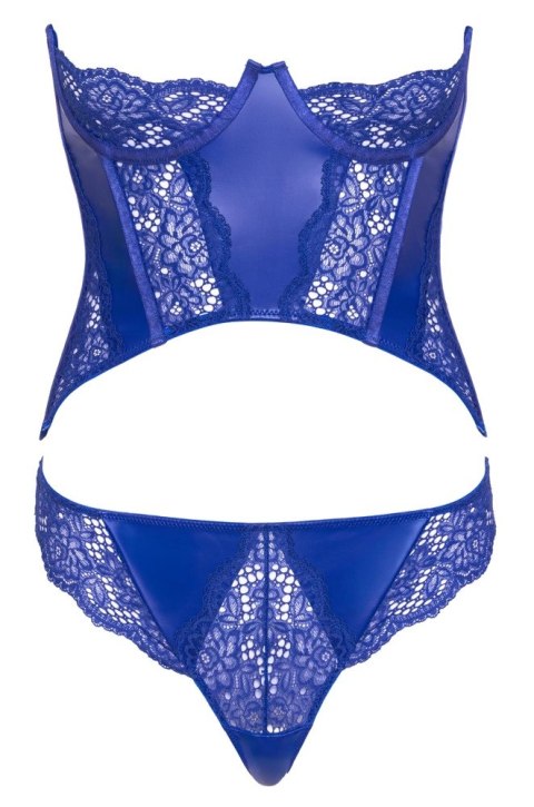 Cottelli Lingerie Royal Blue - Gorset bez ramiączek z koronką M