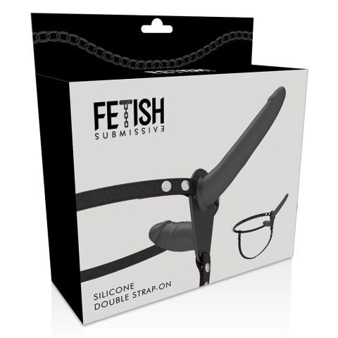 Fetish Submissive Double Penetrix Strap-On Black UP silikonowy czarny