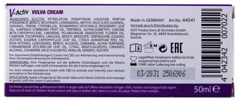 HOT V-Activ krem pielęgnacyjny z CBD 50 ml - odżywczy do pielęgnacji skory