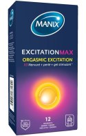 Manix Excitation Max 12 szt. prezerwatywy z żelem rozgrzewającym, prążki i wypustki