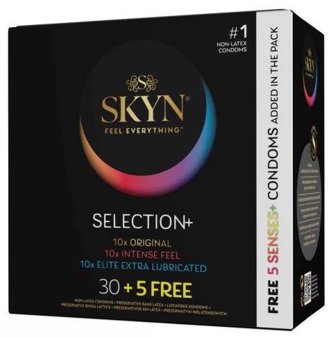 SKYN Selection+ 35 szt. Mix prezerwatyw bez lateksu, rożne warianty