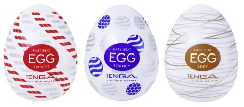 Tenga Egg Standard Zestaw 3 modeli - Twister, Bouncy, Silky, elastyczne etui