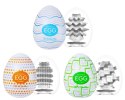Tenga Egg Standard Zestaw 3 szt. - Wavy, Starry, Cubic, elastyczne rękawy