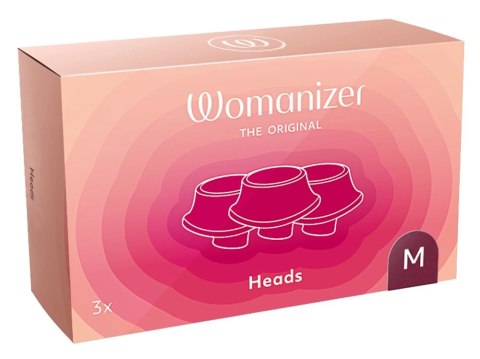 Womanizer W-Heads 3x Bordeaux M - Zestaw wymiennych głowic silikonowych