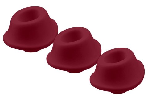 Womanizer W-Heads 3x Bordeaux M - Zestaw wymiennych głowic silikonowych