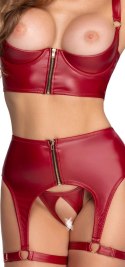 Cottelli LINGERIE komplet z otwartym biustonoszem, bordowy 85B/L