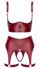 Cottelli LINGERIE komplet z otwartym biustonoszem, bordowy 85B/L