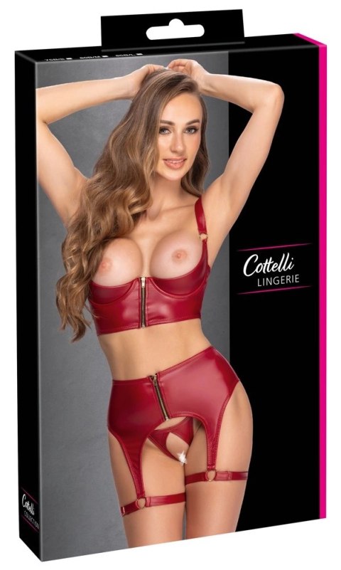 Cottelli Lingerie komplet bielizny połusztywniany bordowy 75B/S