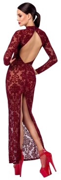 Noir Handmade Kink Royal Sukienka Długa Bordowa, Rozmiar M