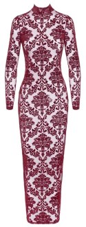 Noir Handmade Kink Royal Sukienka Długa Bordowa, Rozmiar M